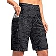 G Gradual Women's 9" Long Swim Board Shorts with Pockets High Waisted Knee Length Beach Swimming Shorts for Women with Liner
