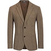 PJ PAUL JONES Mens Tweed Blazer Vintage Wool Blend Blazers Herringbone Two Button Sport Coat