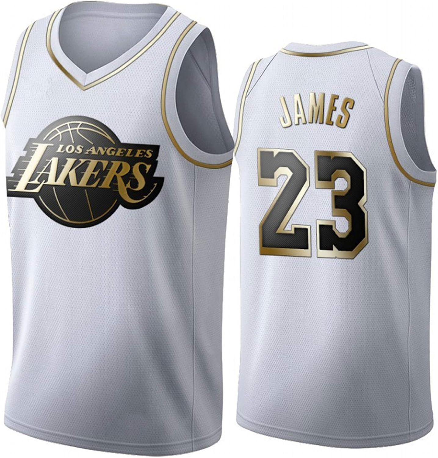 Camiseta de baloncesto Laker James 23 para hombre, con bordado transpirable, chaleco de