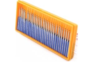 JINGLING Diamond Grinding Bits 1.5mm Spherical Head Bur w Shank 2.35mm Pack of 30Pcs