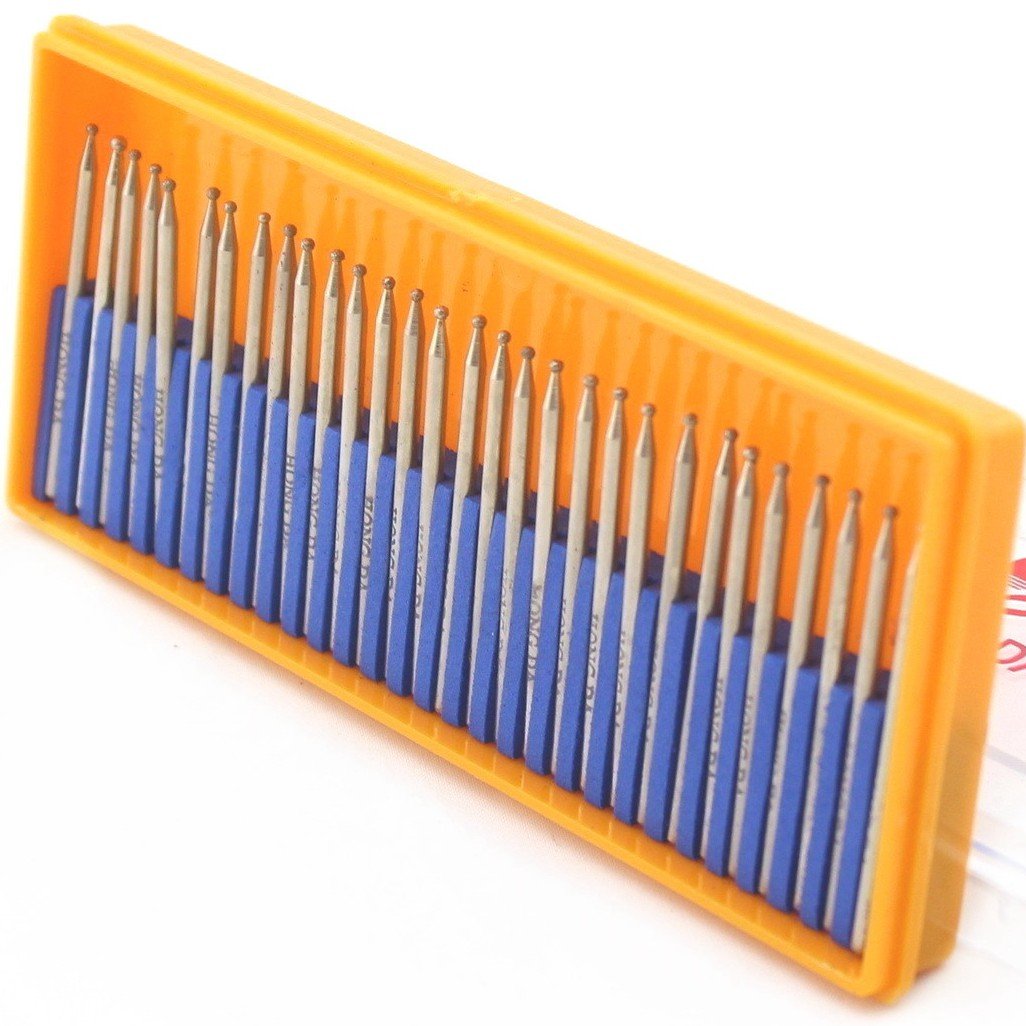 Diamond Grinding Bits 1.5mm Spherical Head for Dremel Rotary Tool Pack of 30Pcs