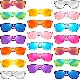 Pibupibu 10/20 Pack Neon Sunglasses for Women Men Bulk, Wholesale 80s Retro Colorful Mirrored Party Glasses Adult Unisex