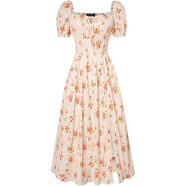 chinese dress ladies Milkmaid Women's Summer Floral Split Maxi Dress