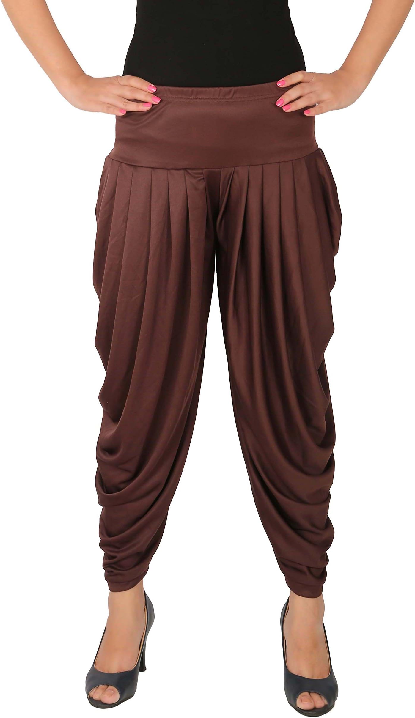 Culture the Dignity Women's Lycra Side Pleated Harem Pant Dhoti Patiala Salwar Aladdin Pant - C_SP_DH_Single