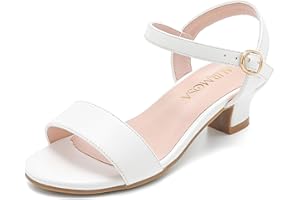 LAURMOSA Girls Sandals Grils Dress Shoes Wedding Party Open Toe Glitter High Heels for Little Big Kids Toddler