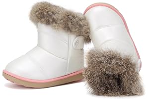 CIOR Toddler Snow Boots for Girls Boys Winter Warm Kids Button Boots Outdoor Shoes