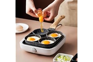 Small Egg Frying Pan, 4 Cup Japanese Omelette Pan Nonstick for Breakfast, Pancake, Hamburger, Sandwiches, Flat Griddle Pancak