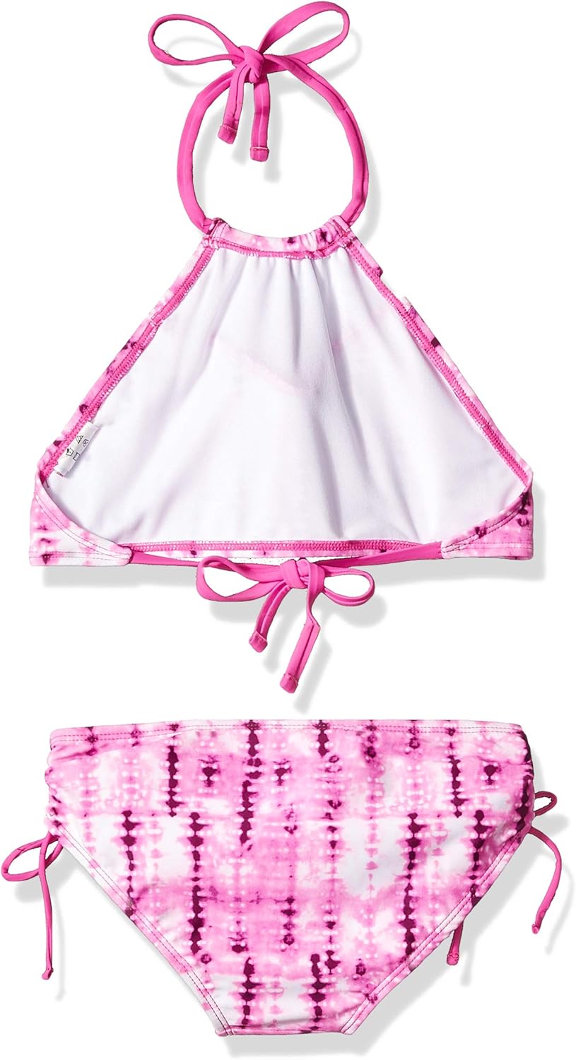 Pink 2t Kanu Surf Girls Morgan Ruffle Halter Bikini 2-Piece Swimsuit
