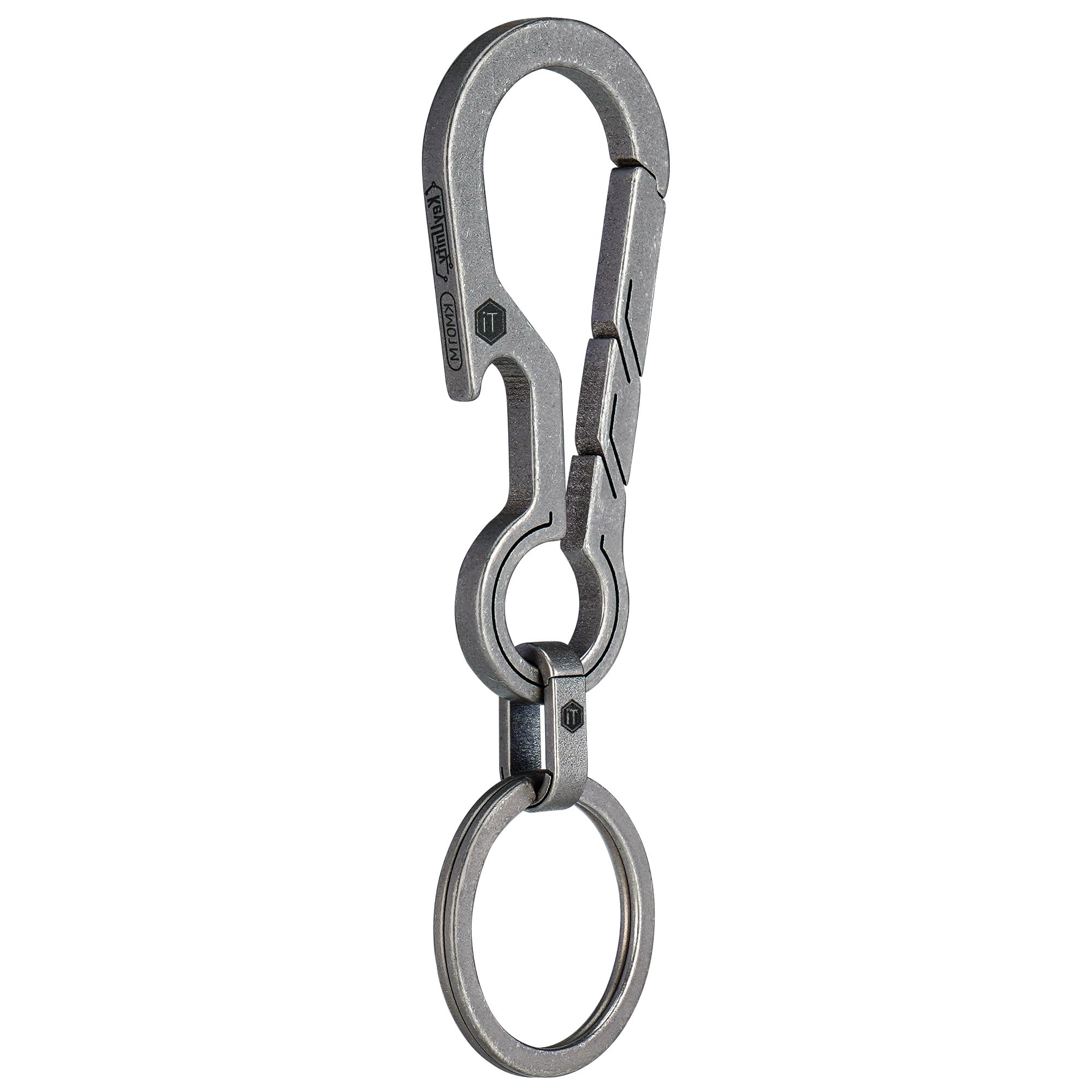KeyUnity KM01 Titanium Carabiner Keychain Clip Quick Release EDC Key Holder Organizer with Keyring