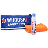 WHOOSH! Sport Shine Go &ndash; Eye Guard Cleaner with Cloth &amp; Bag, 1 fl oz | 14x14" Microfiber Cloth, Travel Size, Streak Free Finish for Glasses, Goggles, Visors &amp; Face Shields