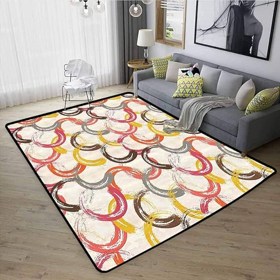 Alfombra decorativa geométrica, resistente y duradera, antideslizante