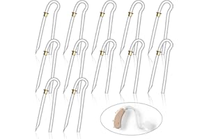 NUANCHU 12 Pcs Hearing Aid Tubes Preformed BTE Earmold Tubing 3.5 x 2 mm Hearing Aid Replacement Tube with Gold Lock Amplifiers Ear Tubes