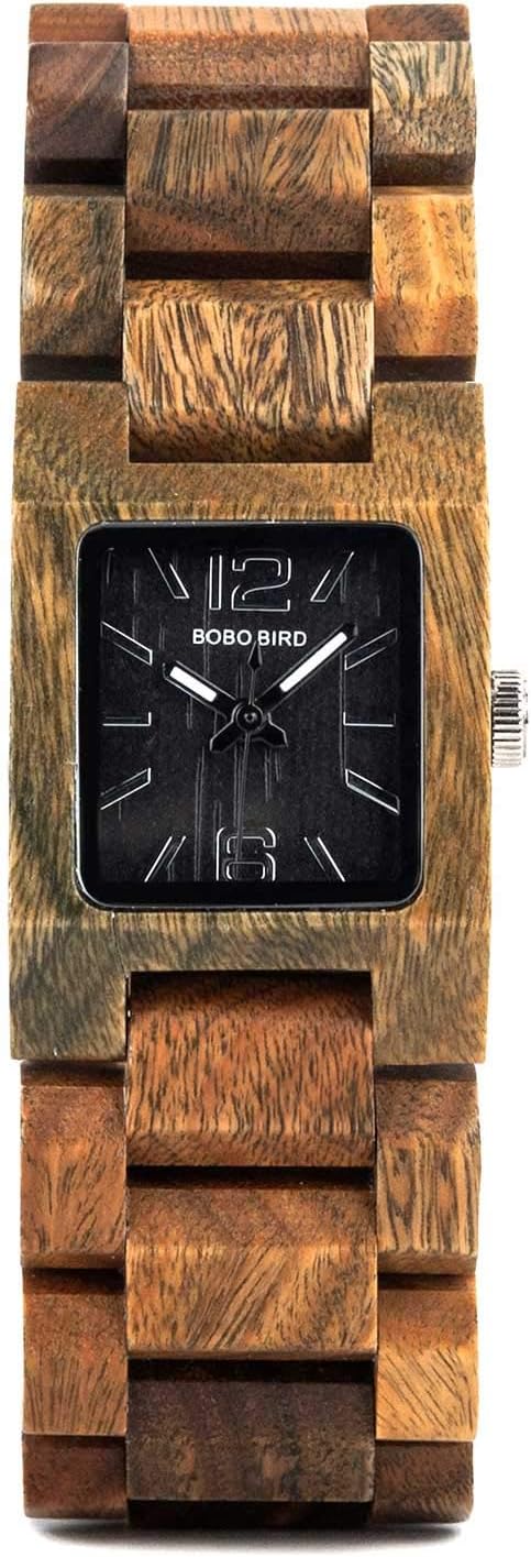 Wood Watch for Women Small Dial Natural Casual Fashion Lightweight Unique Womens Quartz Wristwatch