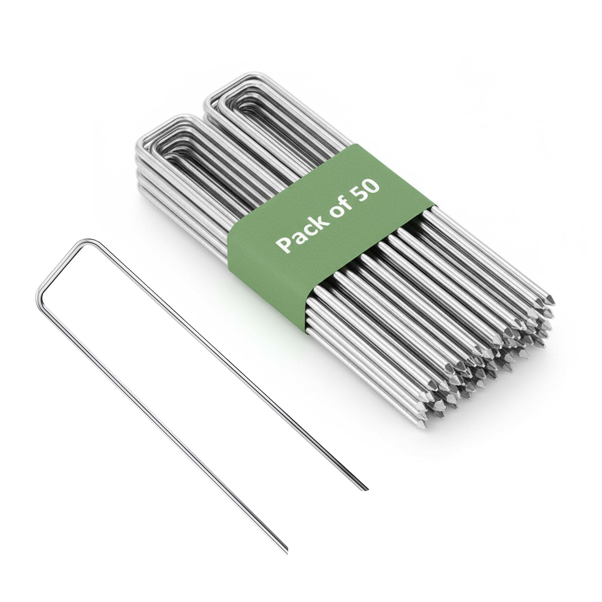 GARDENIX Pack of 50 IronPEG ground anchors made of steel wire 200 x 30mm - Ø 3mm for securing weed fleece, nets, groundsheets, wire mesh