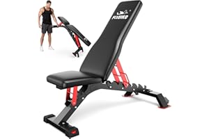 FLYBIRD Commercial Grade Adjustable Weight Bench - 1300LBS Capacity, 6+3 Positions for Ultimate Strength Training & Bench Press, with Easy-Roll Wheels
