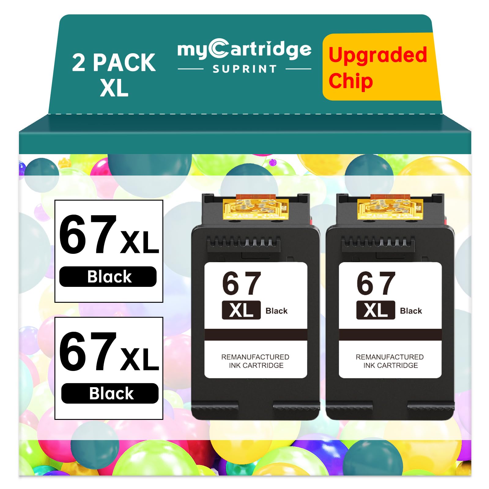 Photo 1 of 67XL Black Ink Cartridge for HP Ink 67 Replacement HP 67 Black Ink Cartridge HP67 HP67XL Envy 6055e 6000 6455e 6400 6458e DeskJet 2755e 2700 2700e 2752e 2734e 4155e 4100e Printer Ink HP 67 XL