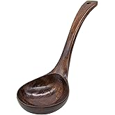 AUEAR, Wooden Ladle Spoon Porridge Large Bamboo Soup Kitchen Scoop for Tool (Brown)