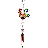 Carson Home Accents 62887 Wireworks Garden Chime, Vibrant Mesh Rooster, 30" Long