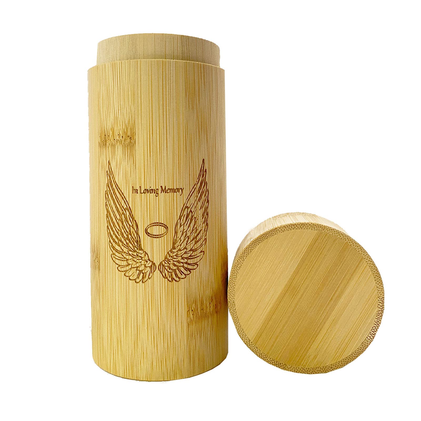 Scattering Urn Tube for Human Ashes,Angel Wings in Loving Memory Decorative Funeral Burial Urn,ECO & Biodegradable Friendly Small Spreading Cremation Tube for Adult Male Female Pet Dog Cat Ashes