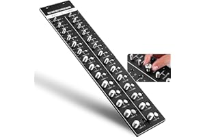 ZXZYHFTY 28 Bolt and Nut Identifier Gauge, Thread Checker, Nut and Bolt Thread Checker, Screw Bolt Size and Thread Gauge with Inch and Centimeter Ruler (14 Metric & 14 Standard), Black