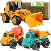 vusum Toddler Toys for Ages 2-4, Kids Toys for 1 2 3 Year Old Boy Girls,Dump Truck Cement Mixer Excavator Toy Cars Set, BPA Free, Phthalates Free, PVC, Outdoor Toddler Boy Toys Birthday