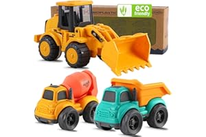 vusum Toddler Toys for Ages 2-4, Kids Toys for 1 2 3 Year Old Boy Girls,Dump Truck Cement Mixer Excavator Toy Cars Set, BPA Free, Phthalates Free, PVC, Outdoor Toddler Boy Toys Birthday