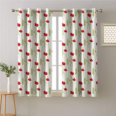 Amazon Com Jinguizi Poppy Grommets Curtain For Bedroom Gentle