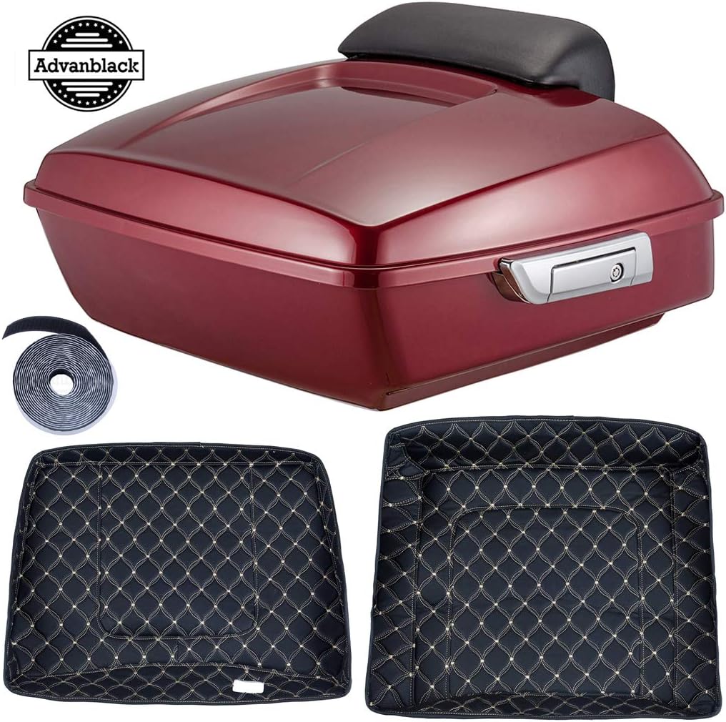 Moto Onfire Red Hot Sunglo Chopped Tour Pak Backrest Pad Fit for 1997-2013 Harley Touring Road King Street Glide Road Glide Electra Glide(Beige Tour Pack Liners)