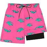 Sarfel Boys Swim Trunks with Compression Liner Kids Swimsuits Boys Bathing Suit Kids Board Shorts Teen Boy Quick Dry Shorts