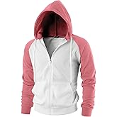 GIVON Men's Zip Up Hoodie Lightweight Baseball Raglan Hooded Sweatshirt