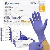 Jointown Nitrile Exam Gloves, Medical Ice Blue Gloves Disposable Latex Free Powder-Free For Exam, Food Prep Cleaning, Large Case of 1000, L