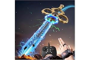 Virellia Upgraded Flying Sword RC Drone with Colorful LED Lights, ABS Metal Remote Control Airplane with Hand Gesture & Smart Watch Control, 3 Speed Modes & Stunt Drone for Kids Adults