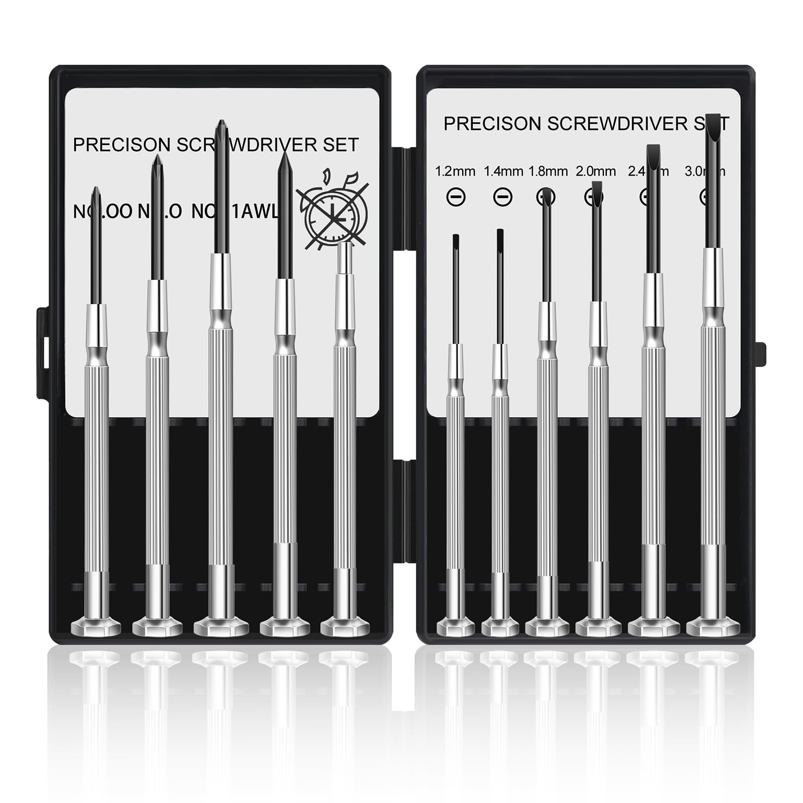 Photo 1 of 11 Pcs Small Precision Screwdriver Set, Tiny Screwdriver Set, Mini Screw Driver Kit with Slotted and Phillips Heads, Ideal for Watch, Eyeglasses, Toys, Electronics, Computer Repair