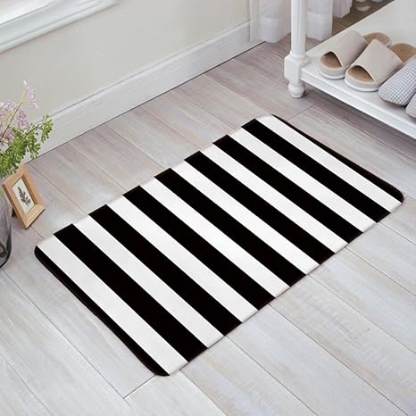 Amazon Com Indoor Doormat Stylish Welcome Mat Black And White