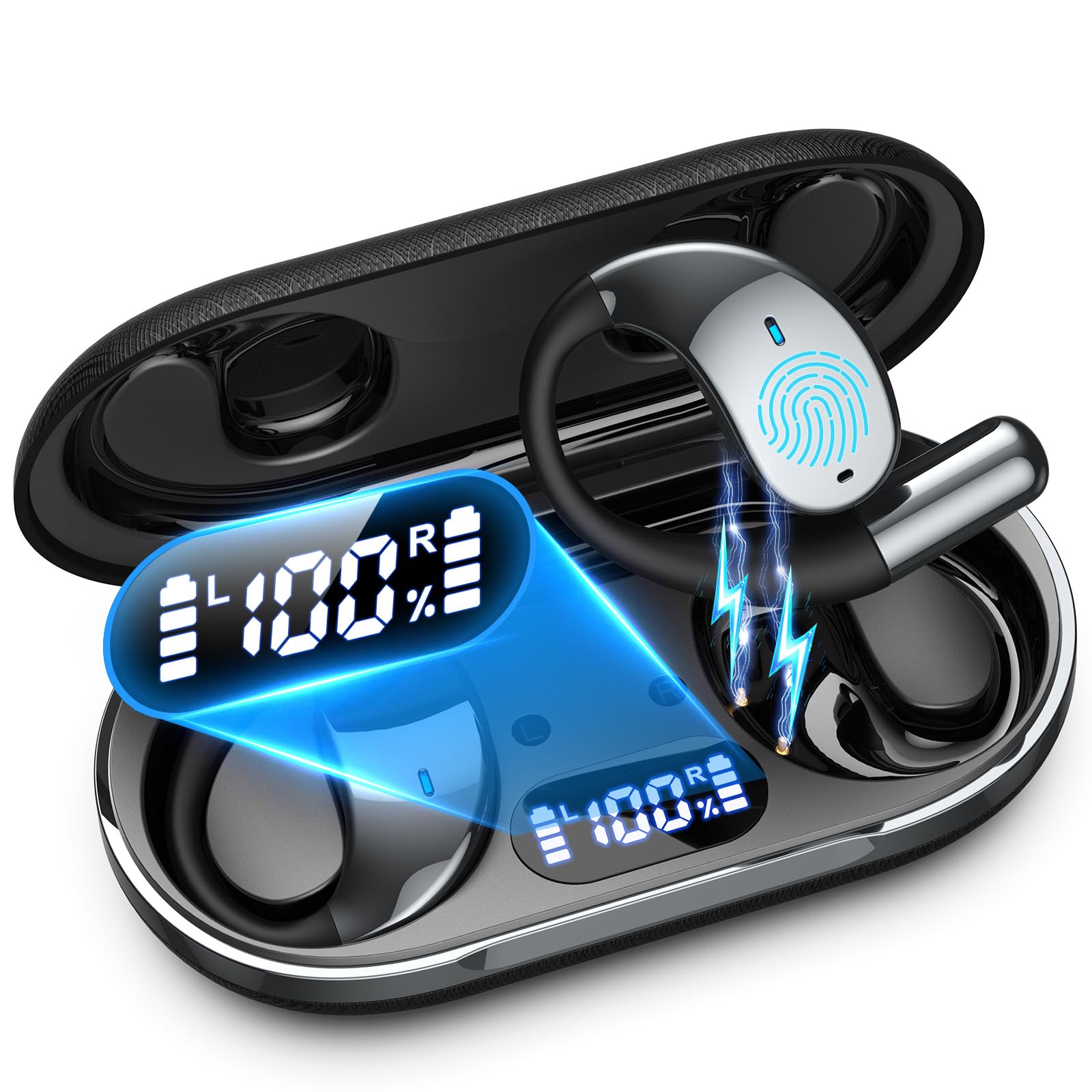 Photo 1 of AI Translation Earbuds Real Time, 2025 Upgraded 6-in-1 Instant Translator with 144 Online & 11 Offline Languages, Voice/Video Call, Wireless OWS Translating Earbuds for Business Travel Learning