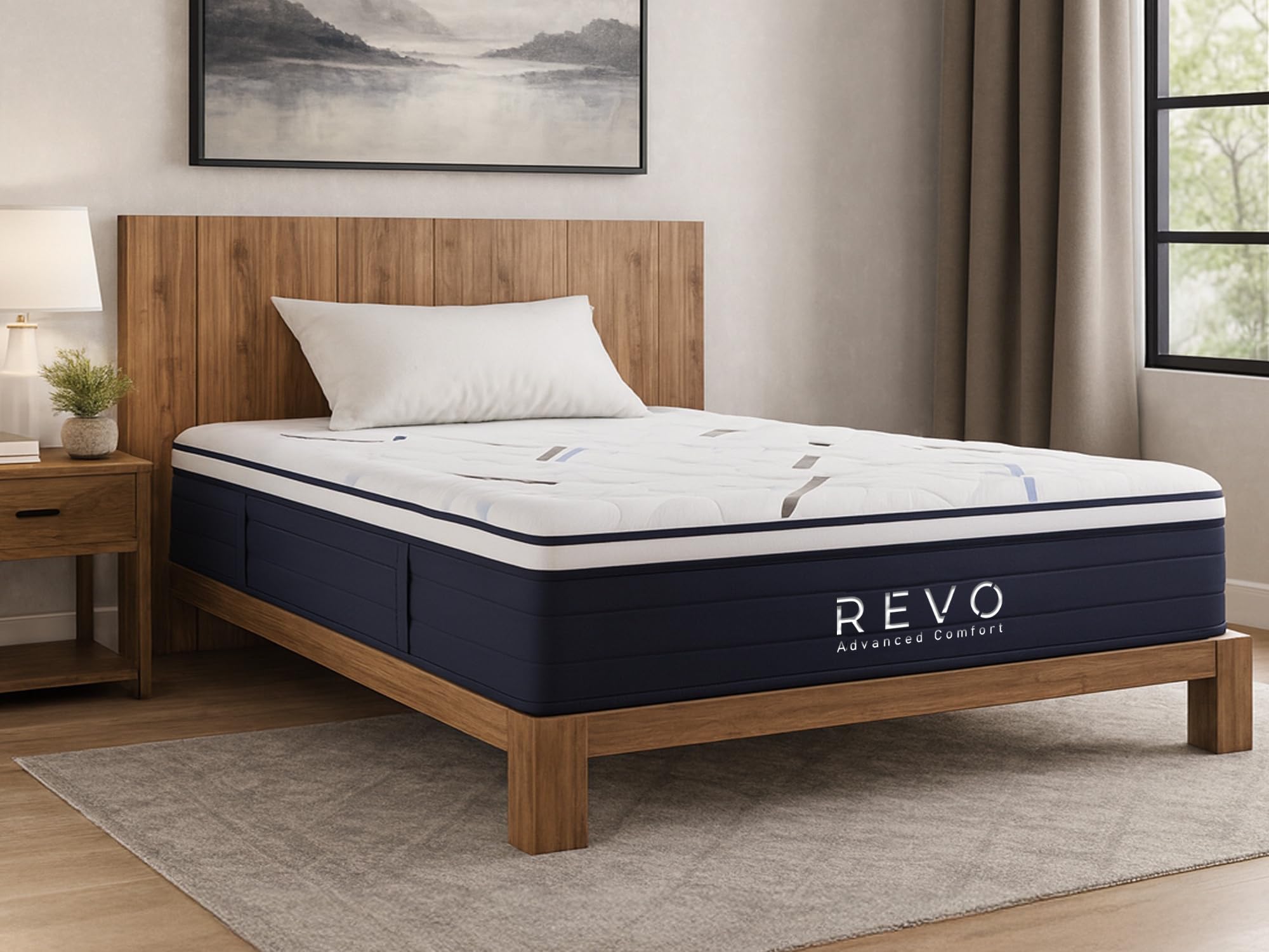 Photo 1 of *FACTORY SEALED* *HEAVY* REVO Sleep 14-inch Cooling Hybrid California King Mattress with Gel Memory Foam and Individually Wrapped Innerspring Coils - Superior Medium Comfort and Posture Support