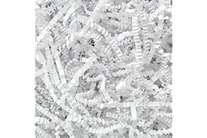 Corlcol 200g (7oz) crinkle paper filler grass Cushion Paper Streamer for Gift Box and Basket On Christmas Wedding Birthday(White)