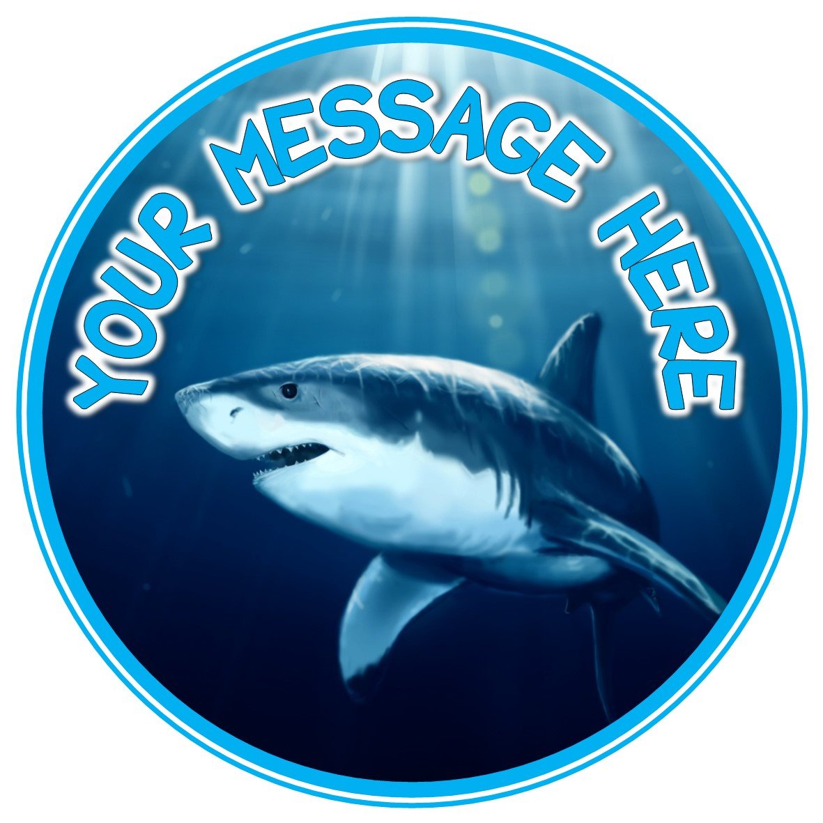 ND1 Great White Shark Jaws birthday Personalised Round