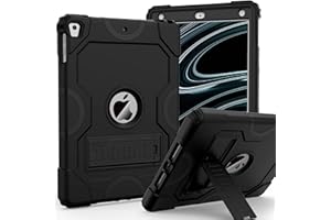 ZoneFoker Case for iPad 6th/5th Generation (9.7 Inch, 2018/2017 Model),iPad Air 2 / 1st Case, iPad Pro 9.7 Case 2016,Heavy Duty Shockproof Rugged Protective Case for iPad 9.7 Inch,Black