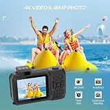 mafiti 4K Underwater Camera 33FT Waterproof Dual Screen 48MP 18x Zoom Black view 3
