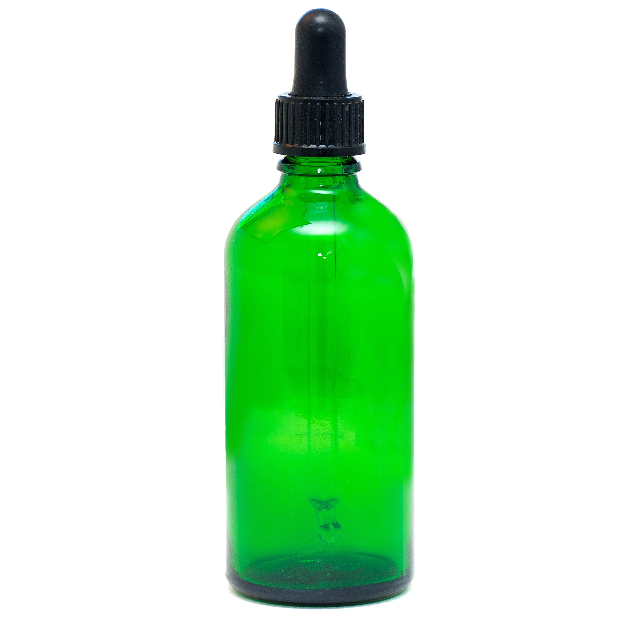 Aura 100ml GREEN Glass Bottles with Glass Pipettes - PACK of 8