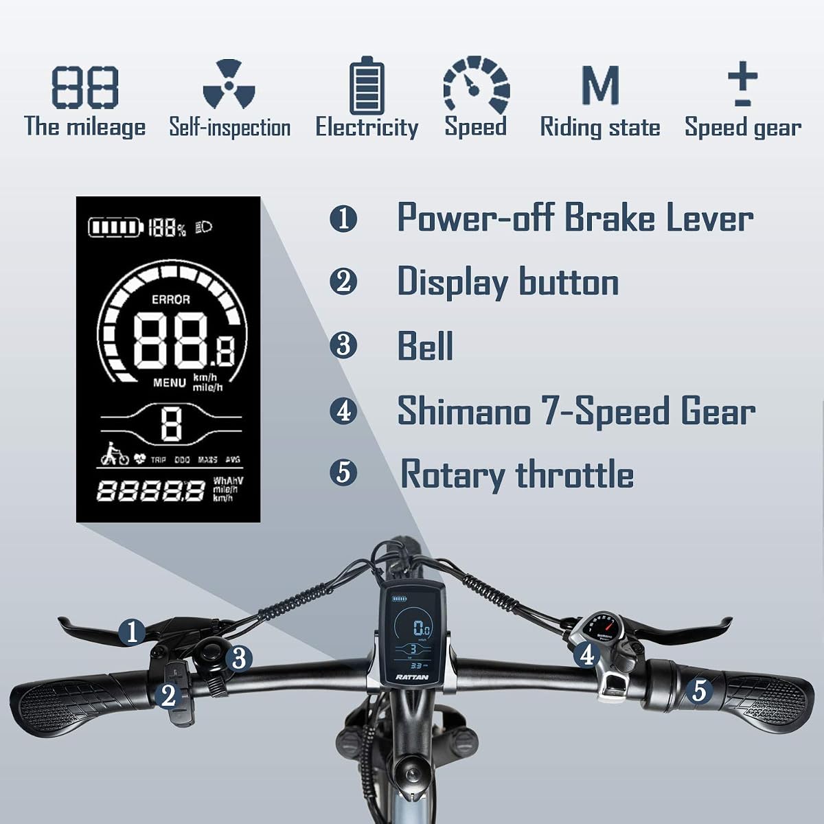 R RATTAN Electric Snow Bike 27.5\
