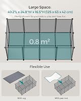 SONGMICS Pet Playpen with Floor Small Animal Enclosure 125 x 63 x 42 cm Grey view 4