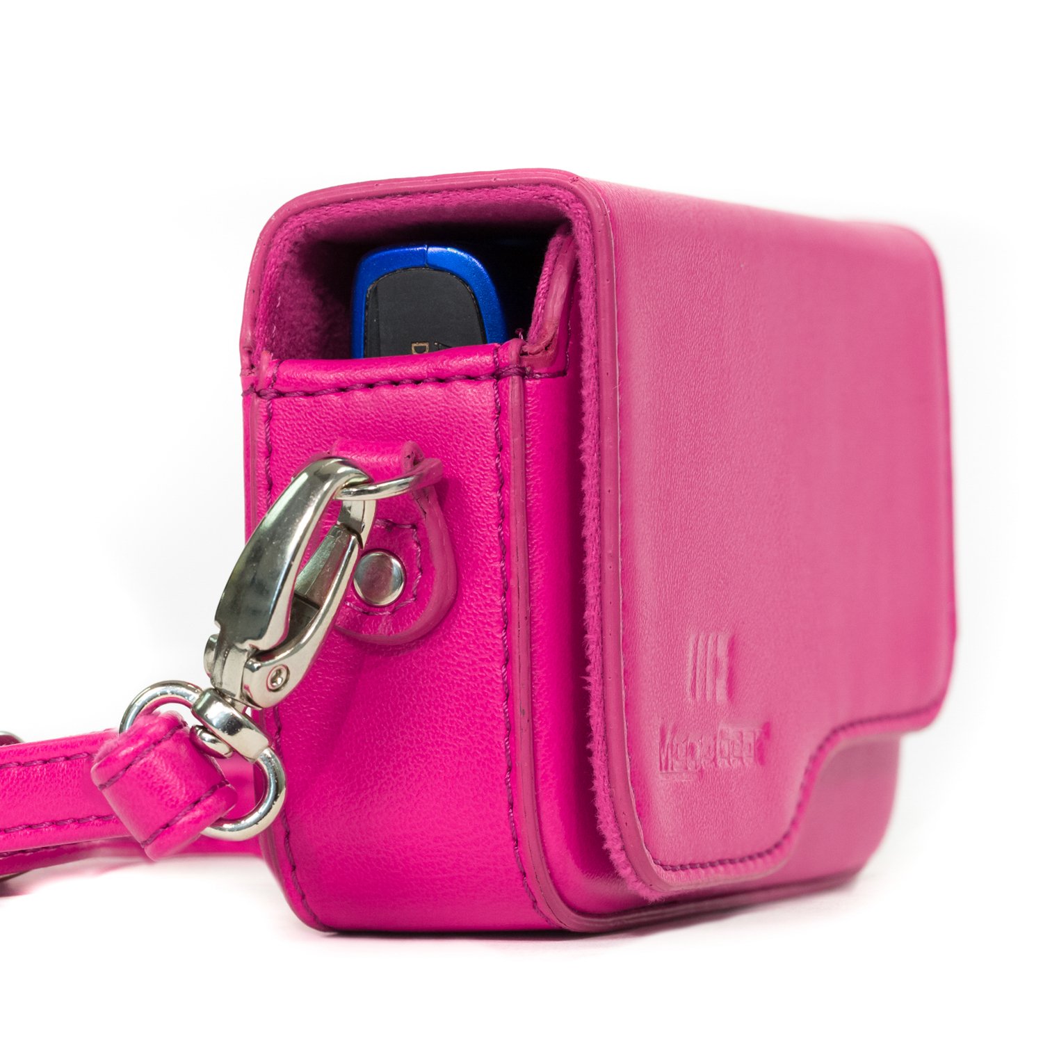 MegaGear MG1093 SX610 Leather Camera Case with Strap for Canon PowerShot SX620 HS - Hot Pink