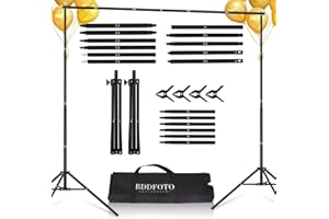 Upgraded Backdrop Stand 8.5x10ft/2.6x3m,BDDFOTO Party Stand Photo Background Support Kit for Photography Studio and Celebration Event,with Portable Canvas Bag