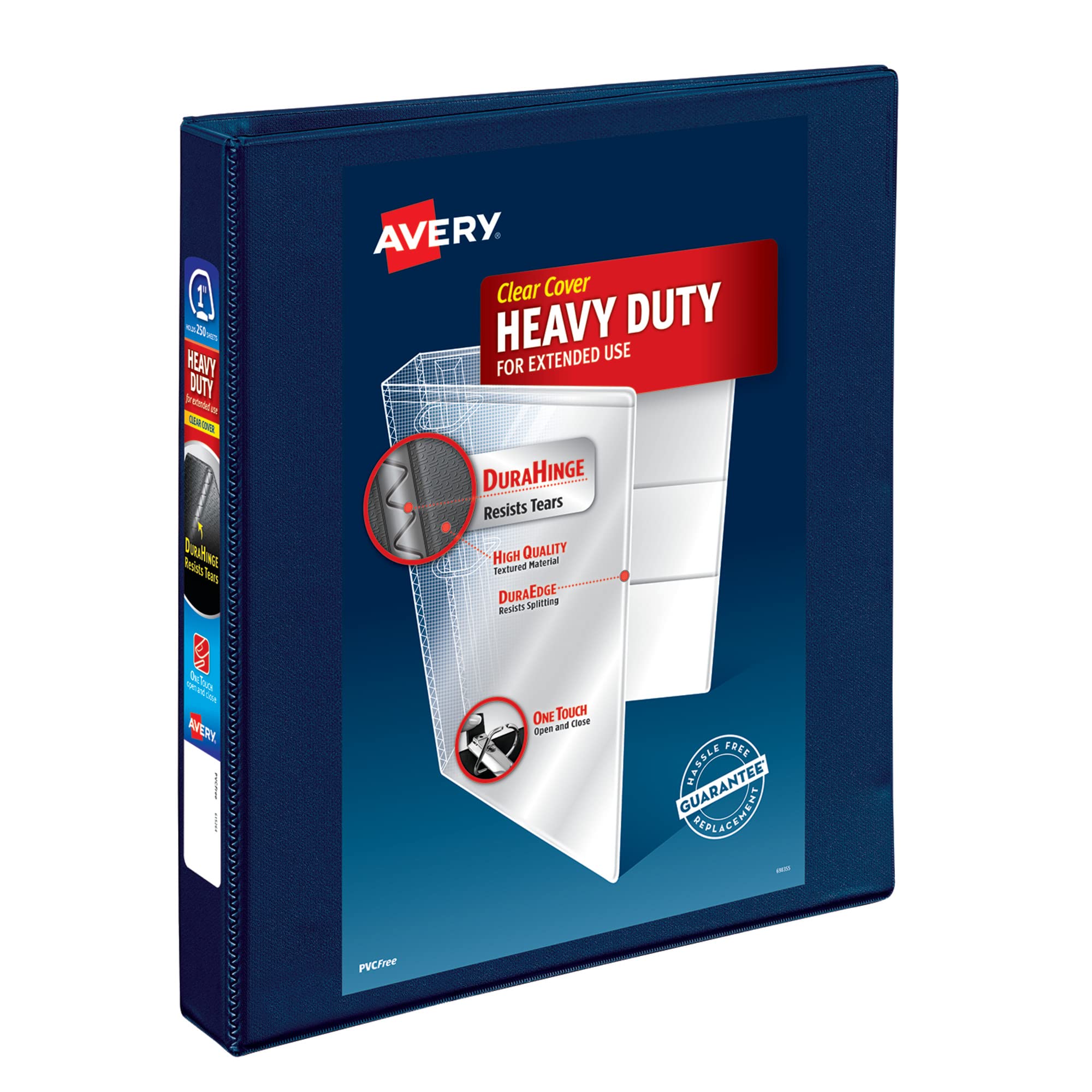 Avery Heavy-Duty Reference View Binder with 1 Inch EZD Rings, Navy Blue (79809)