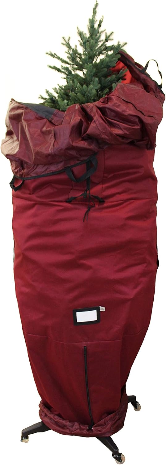 Holiday Décor Storage - 612 Vermont Heavy-Duty Upright Christmas Tree Storage Bag for Artificial Trees up to 9 Foot Tall, Durable Woven Polyester Fabric, Stand Not Included