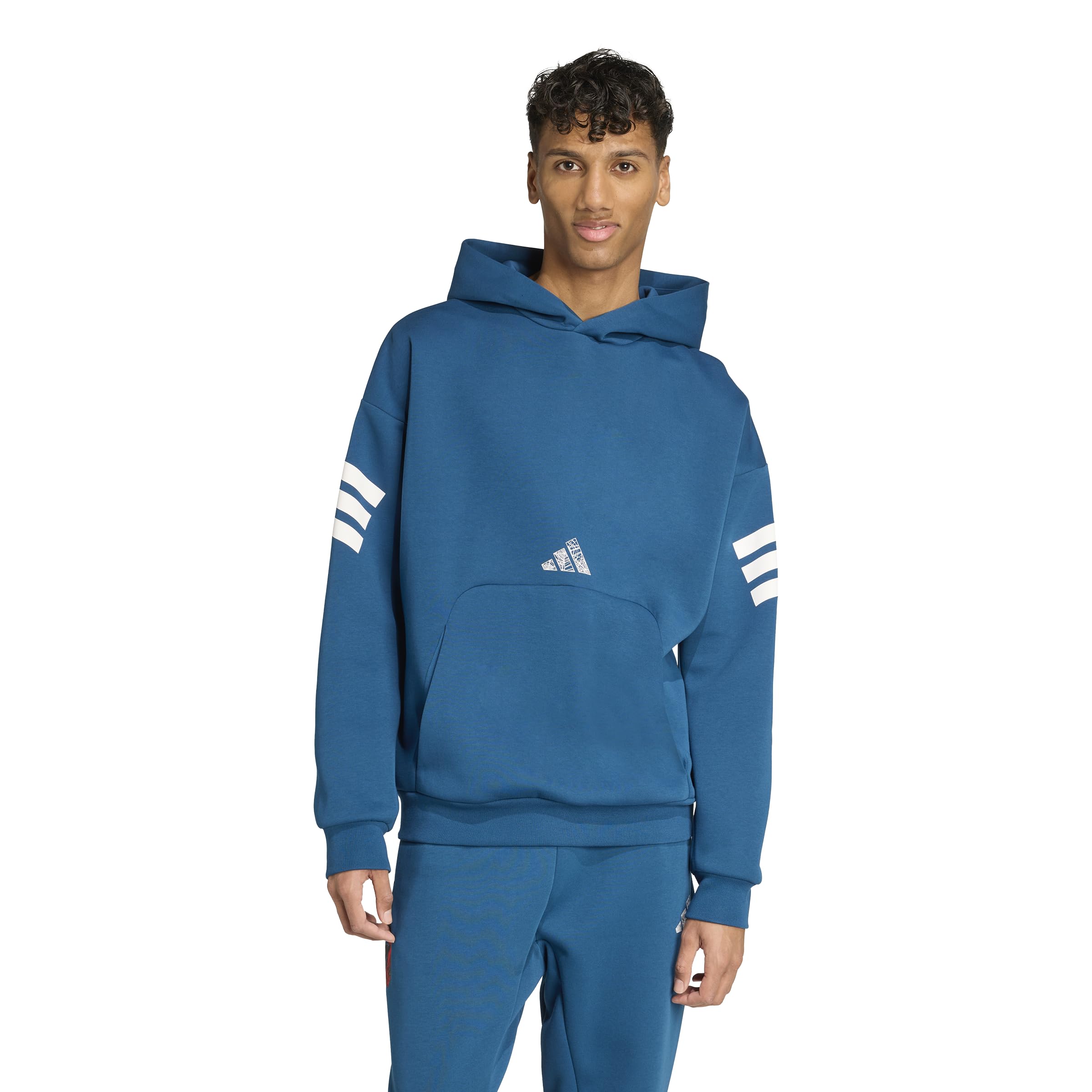adidas Men’s Marvel Spider Man Hoodie, Blue Night, Small