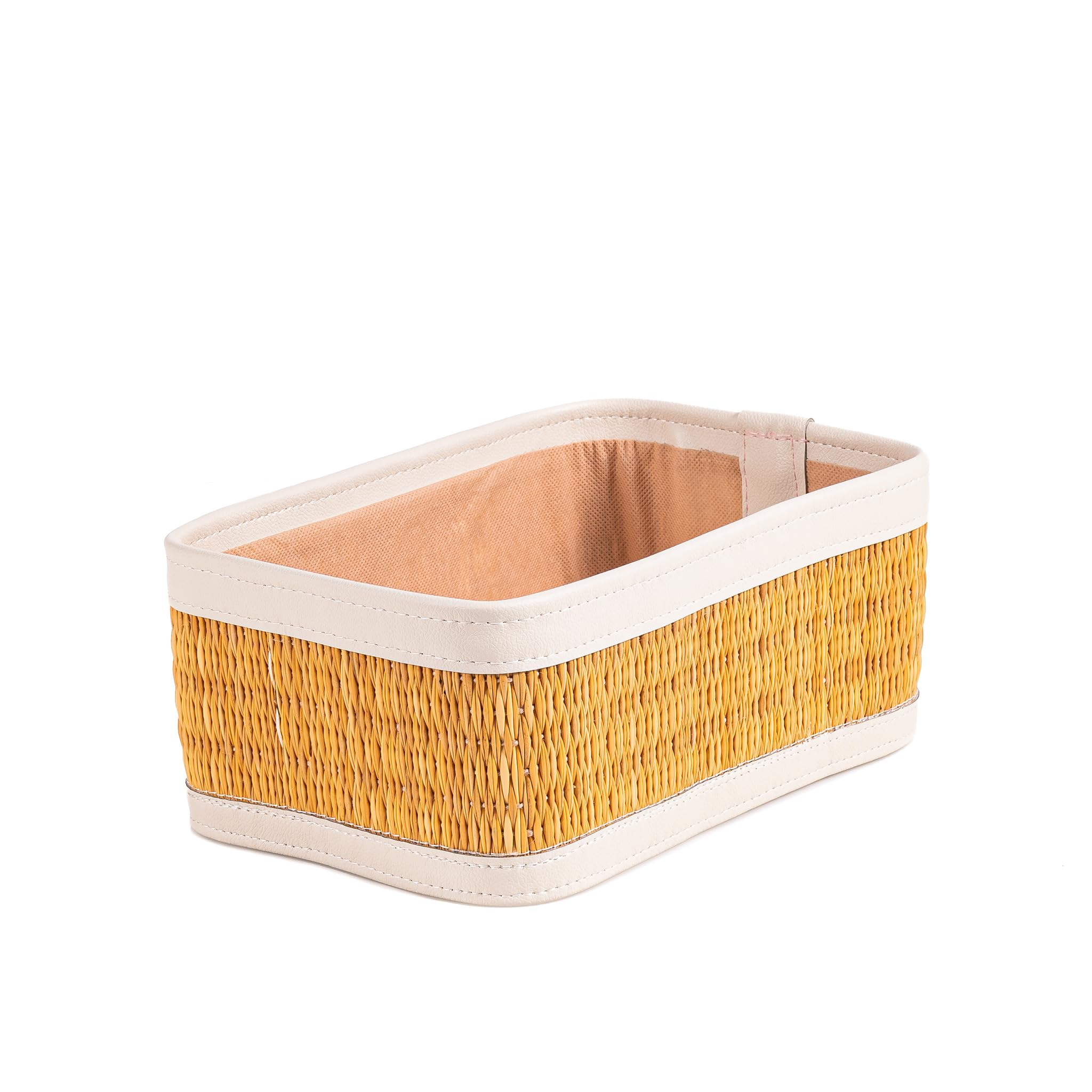 DARIDO Rectangular Smar Storage Basket, L size 30x22x13CM, Hand-Carved Fruit Basket, Perfect Storage Unit, Bathroom Storage, Woven Basket for Kitchen and Bathroom