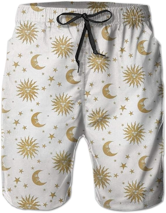 Amazon Co Jp レトロな太陽と月 サーフパンツ メンズ ショーツ 水着 海水 海パン 水陸両用 通気速乾 メッシュインナー付き 水着と普段着両方 ゴムウェストビーチパンツ 服 ファッション小物
